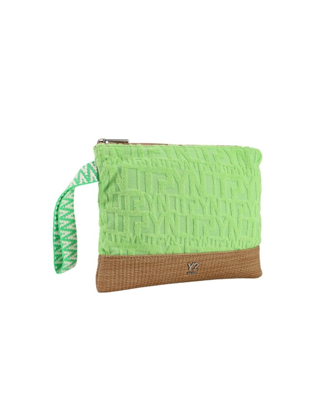 Ynot - Clutch Donna in tessuto con logo Sponge