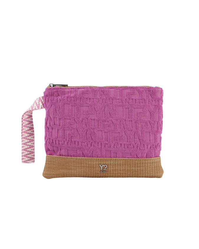 Ynot - Clutch Donna in tessuto con logo Sponge