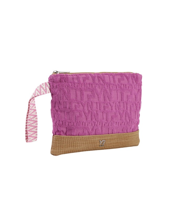 Ynot - Clutch Donna in tessuto con logo Sponge