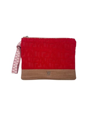  Ynot - Clutch Donna in tessuto con logo Sponge