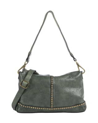  Campomaggi - Borsa a Spalla con Borchie in Pelle Bovina Pamela