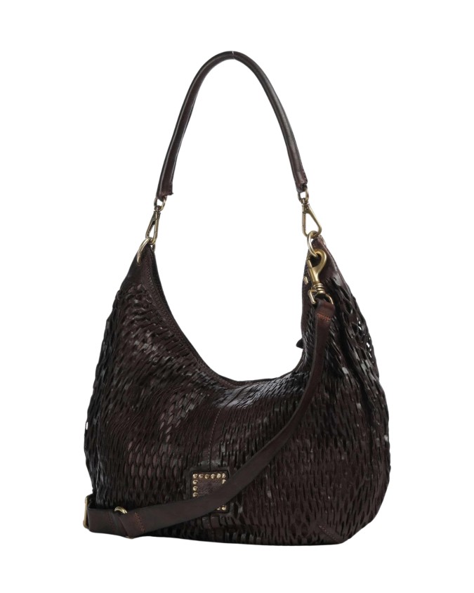 Campomaggi - Borsa Hobo con Tracolla in Pelle Bovina Anastasia