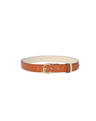 Coccinelle – C-ME Two-Tone Women's Leather Belt - Crab/Pearl