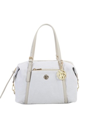  Ynot - Borsa Donna Boston in tessuto ed ecopelle Cloud