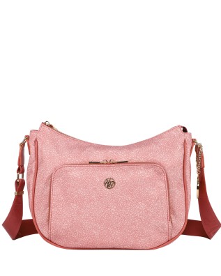  Ynot - Borsa a spalla hobo Tg L in tessuto ed ecopelle Cloud