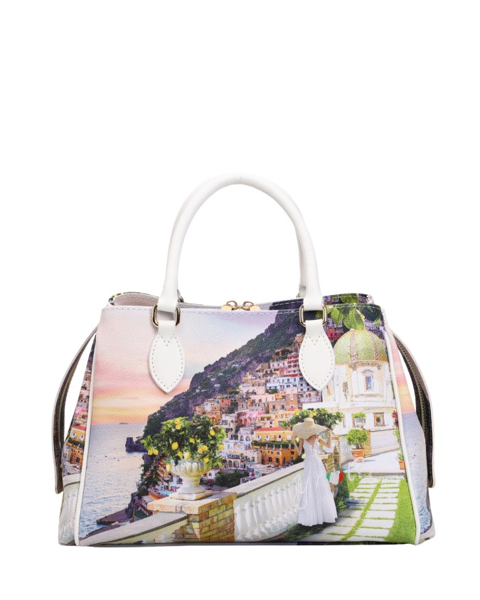 Ynot - Faux leather Boston bag with...