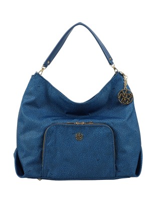  Ynot - Borsa Donna Hobo con Tasca Frontale e Posteriore Cloud