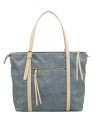 Ynot - Shopping Bag with Front Pocket in Fabric and Cloud Faux Leather