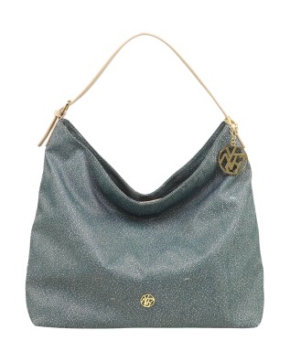  Ynot - Borsa Donna Hobo con Tasca Posteriore in Tessuto All