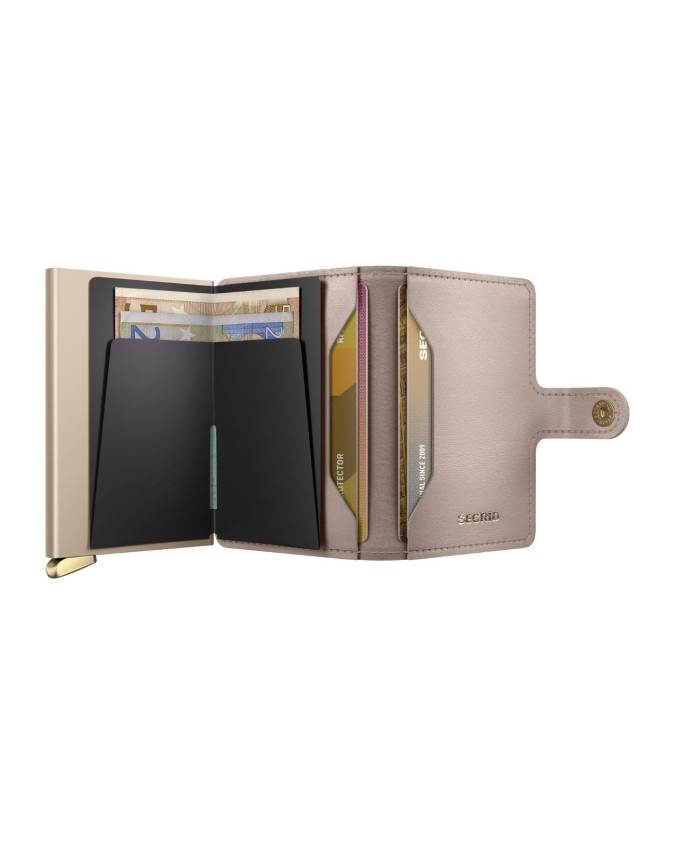 Secrid - Miniwallet in pelle e alluminio Emboss Diamond Plus