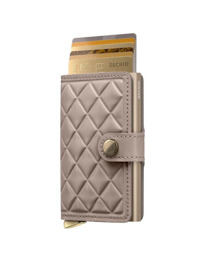 Secrid - Miniwallet in pelle e alluminio Emboss Diamond Plus