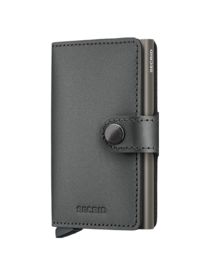 Secrid - Miniwallet in pelle e alluminio Satin