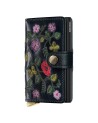 Secrid - Miniwallet in pelle e alluminio Stitch Floral Plus