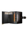 Secrid - Miniwallet in pelle e alluminio Stitch Floral Plus