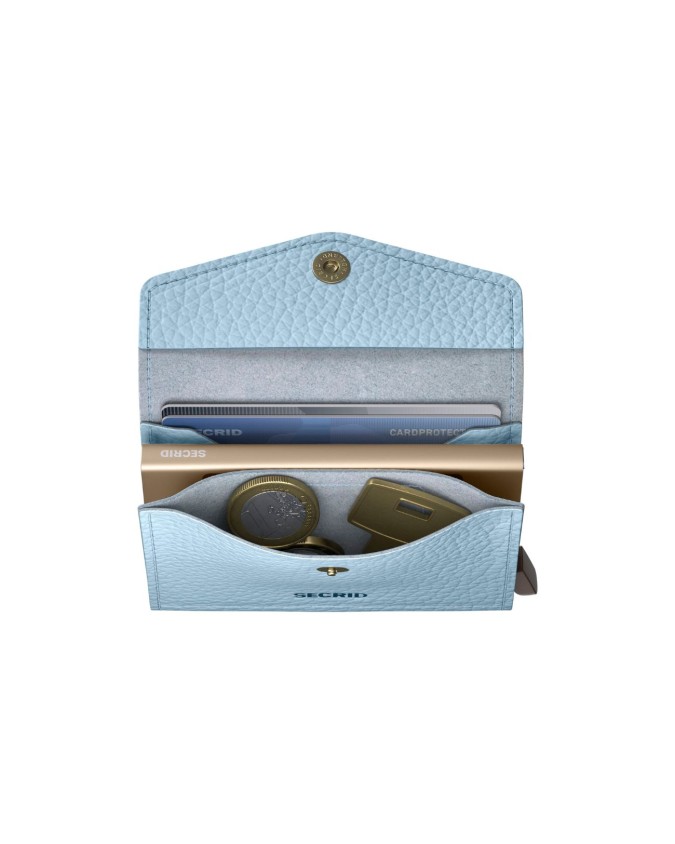 Secrid - Portafoglio in pelle e alluminio con tasca Envelope Pebble