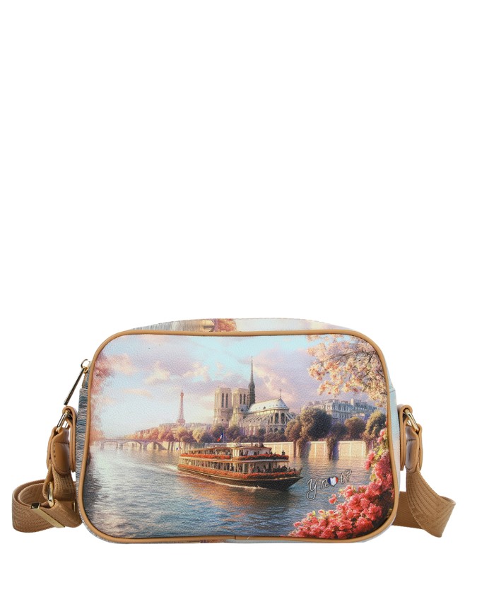 Ynot - Faux leather camera bag with a faux leather back pocket