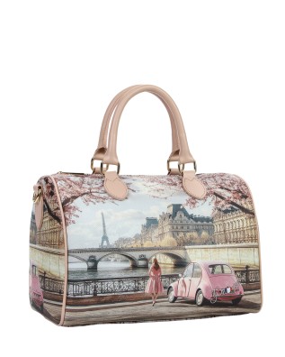  Ynot - Borsa bauletto Tg. L in ecopelle stampa città Yesbag 2