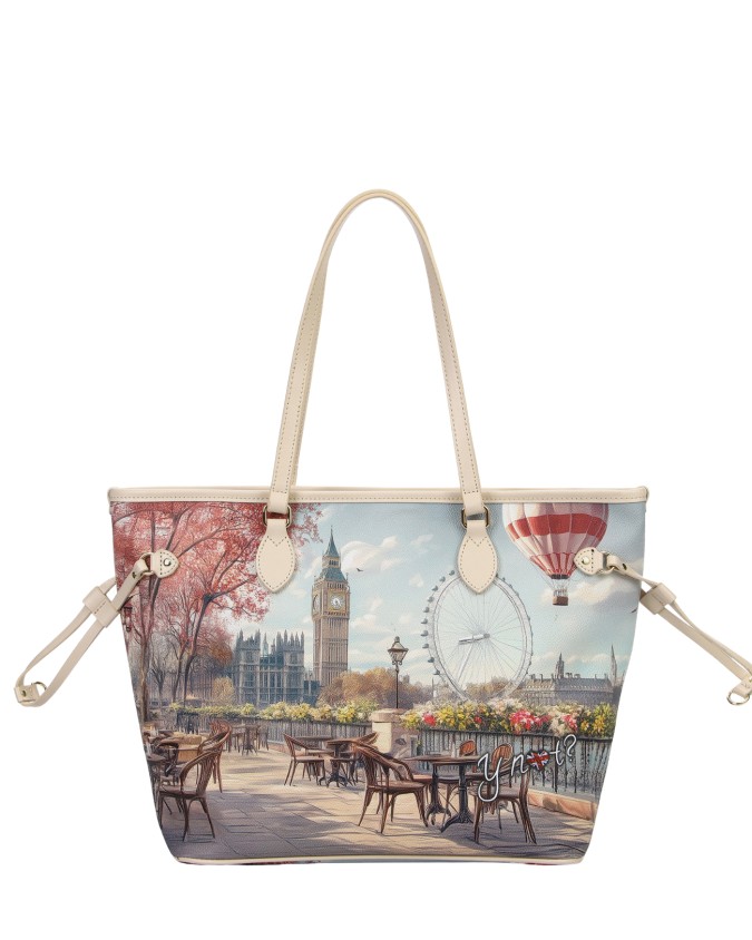 Ynot - XXL Shopping Bag with Double Handles and City Print in