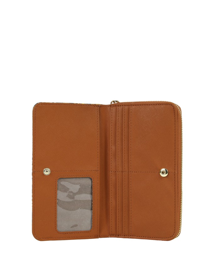Ynot - Women's Wallet with Flap and Zipper in Faux Leather with