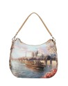 Ynot - Hobo Shoulder Bag, Size M, with faux leather shoulder