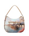 Ynot - Hobo Shoulder Bag, Size M, with faux leather shoulder