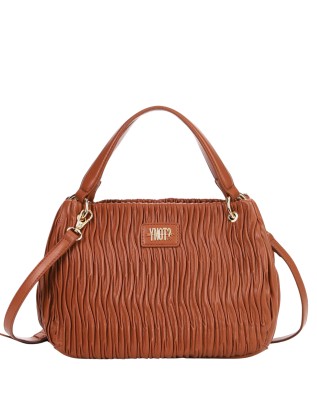 Ynot - Women's Handbag with Shoulder Strap and Pleated...