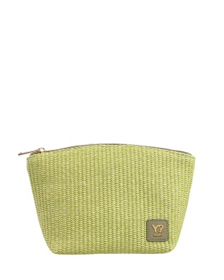  Ynot - Beauty case da viaggio in tessuto effetto paglia ed