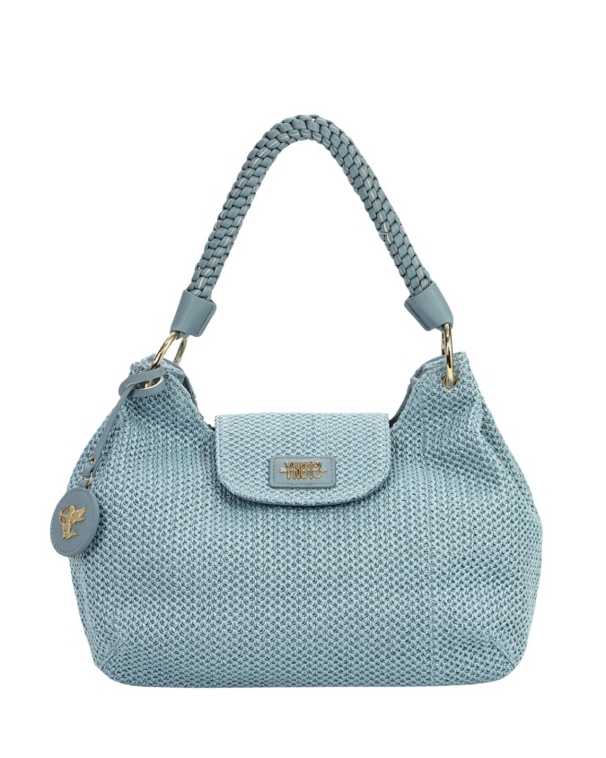 Ynot - Shoulder Bag with Flap and Braided Handle, Size L, in