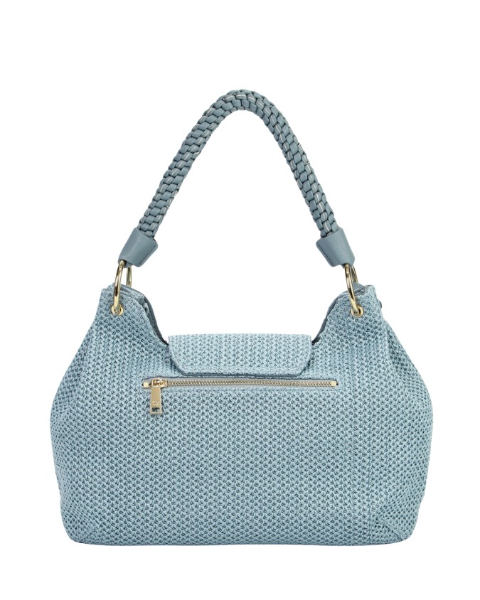 Ynot - Shoulder Bag with Flap and Braided Handle, Size L, in