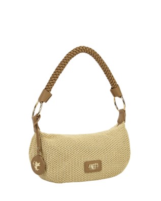  Ynot - Borsa hobo con manico intrecciato Tg.  2