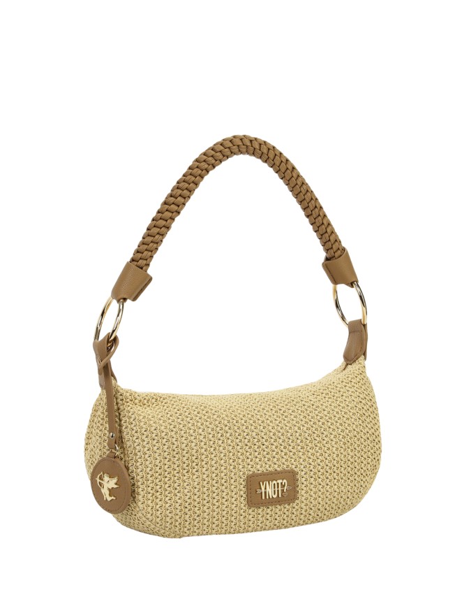 Ynot - Hobo bag with braided handle, Size XS, in Malè