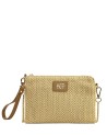Ynot - Women's Small Clutch with Wrist Strap and Shoulder Strap in Malè Straw-Effect Design