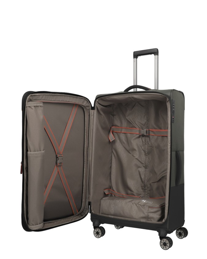 Travelite - Trolley grande Tg. XL espandibile in poliestere riciclato 4 Ruote Crosslite