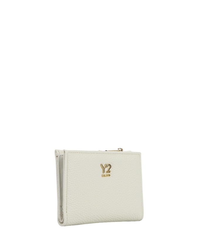  Ynot - Portafoglio Piccolo Donna con Clip e Logo Frontale in