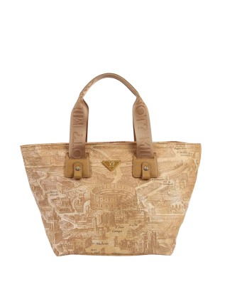  Ynot - Borsa Shopping in Nylon con Stampa Città Gum