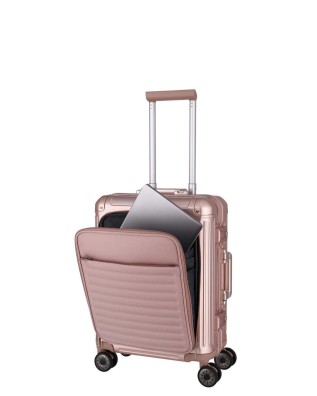 Travelite – Trolley cabina S+ in alluminio con tasca frontale 4 ruote Next 2