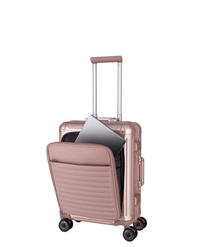 Travelite – Trolley cabina S+ in alluminio con tasca frontale 4 ruote Next