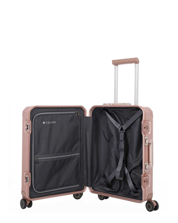 Travelite – Trolley cabina S+ in alluminio con tasca frontale 4 ruote Next