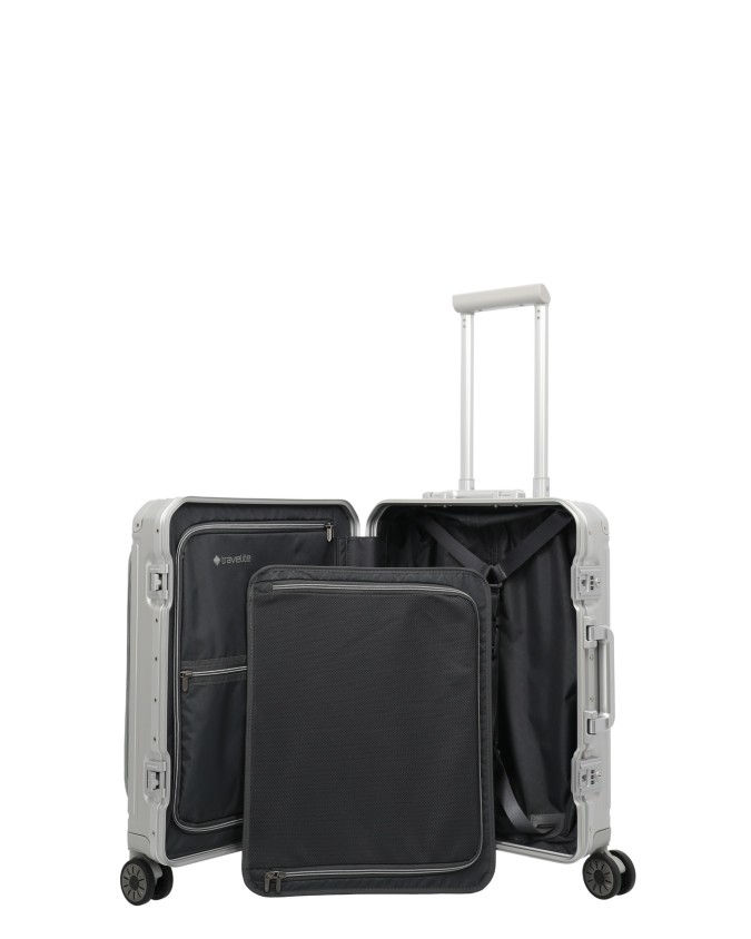 Travelite – Trolley cabina S+ in alluminio con tasca frontale 4 ruote Next