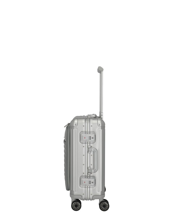Travelite – Trolley cabina S+ in alluminio con tasca frontale 4 ruote Next