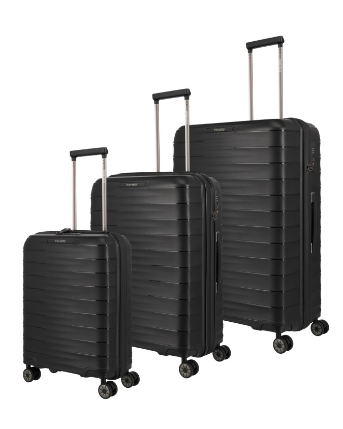  Travelite - Set di valigie in polipropilene S/M/L 4 Ruote Mooby