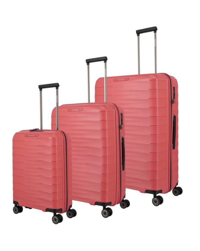 Travelite - Set di valigie in polipropilene S/M/L 4 Ruote Mooby