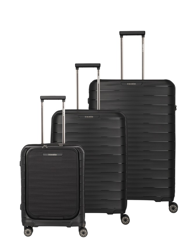  Travelite - Set di valigie in polipropilene M/L/S con tasca
