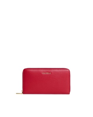 Coccinelle - Metallic Soft zip-around leather wallet with coin