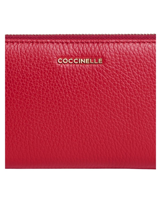 Coccinelle - Metallic Soft zip-around leather wallet with coin