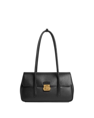 Coccinelle - Borsa a spalla in pelle Large con patta C-Me Lock