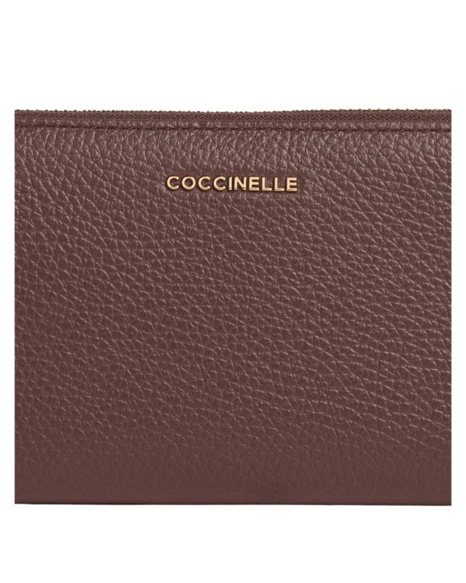 Coccinelle - Metallic Soft zip-around leather wallet with coin