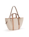 Nannini - Shopper-Tasche mit zwei Henkeln und einem Schulterriemen aus Leder und Canvas Laura