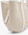 Nannini - Laura Leather and Canvas Shopper Bag with Two Handles and a Shoulder Strap