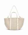 Nannini - Shopper-Tasche mit zwei Henkeln und einem Schulterriemen aus Leder und Canvas Laura